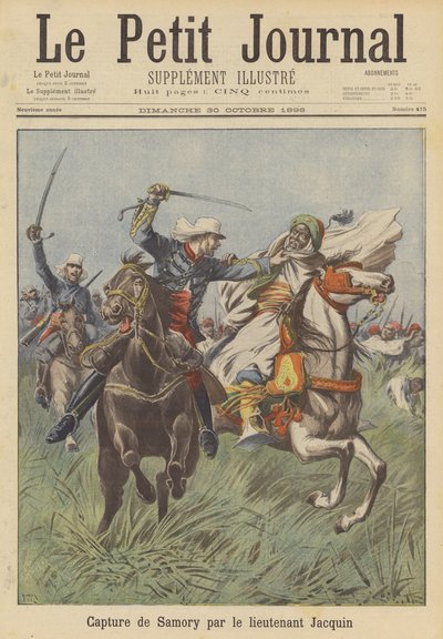 Capture of Samory Toure av löjtnant Jacquin av after Henri Meyer