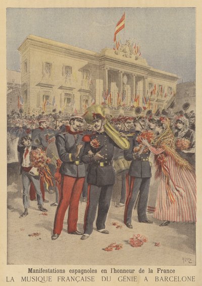 Populära demonstrationer av vänskap mot Frankrike i Spanien av after Henri Meyer