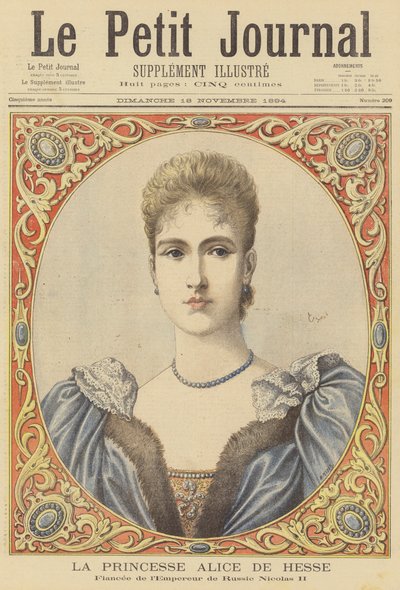 Prinsessan Alix av Hessen, fästmö till tsar Nicholas II av Ryssland av after Henri Meyer