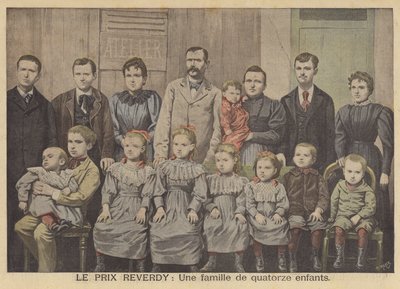 Mottagare av Reverdy-priset. Familjen Vandenbrouch och deras fjorton barn av after Henri Meyer