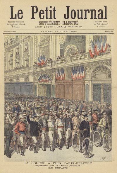 Start för löploppet Paris-Belfort av after Henri Meyer