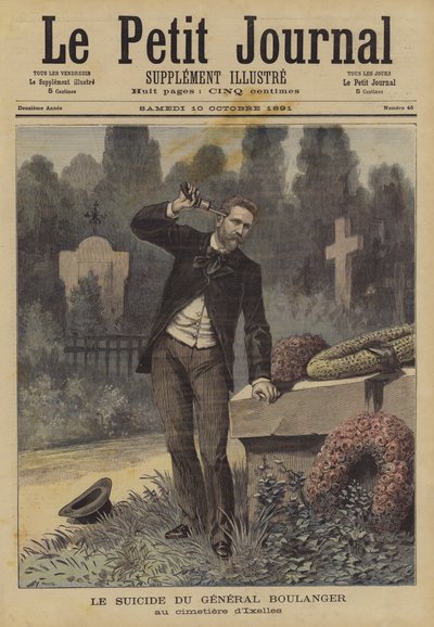 General Boulangers självmord av after Henri Meyer