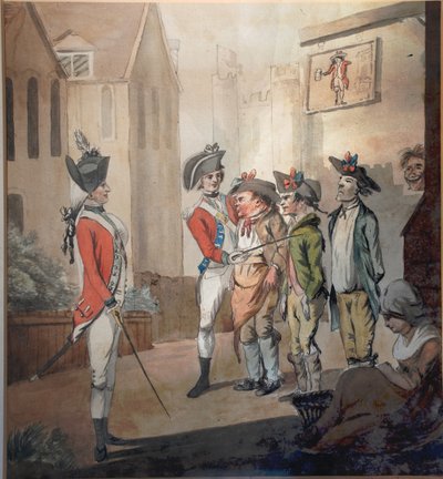 Brittiska armén, brittiska rekryteringspartiet, 1780 av after Henry William Bunbury