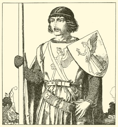 Sir Lamorack från Gales av after Howard Pyle