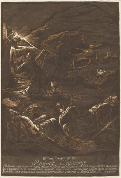 Kristus på Oljeberget av after Jacopo Bassano John Baptist Jackson