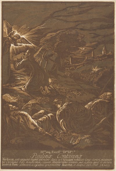 Kristus på Oljeberget av after Jacopo Bassano John Baptist Jackson