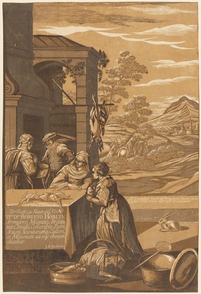 Dyk och Lazarus (vänster panel) av after Jacopo Bassano John Baptist Jackson