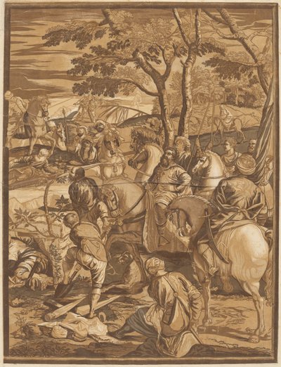 Korsfästelsen (höger panel) av after Jacopo Tintoretto John Baptist Jackson