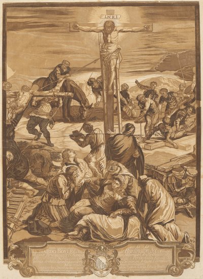 Korsfästelsen [Center Panel] av after Jacopo Tintoretto John Baptist Jackson