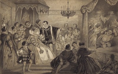 Spela före drottning Elizabeth av James Stephanoff