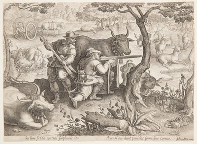 Rådjursjakt av after Jan van der Straet, called Stradanus
