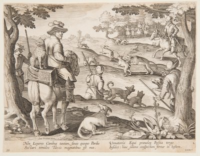 Kaninjakt av after Jan van der Straet, called Stradanus