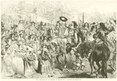 The Restoration of Charles II  av after John Gilbert