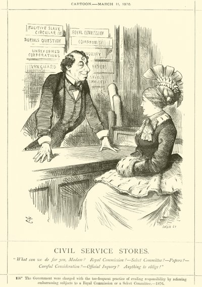 Civiltjänstbutiker av after John Tenniel