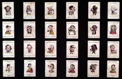 Happy Families, kortspel, baserat på design av John Tenniel, c.1860 (handfärgad litho) av after John Tenniel