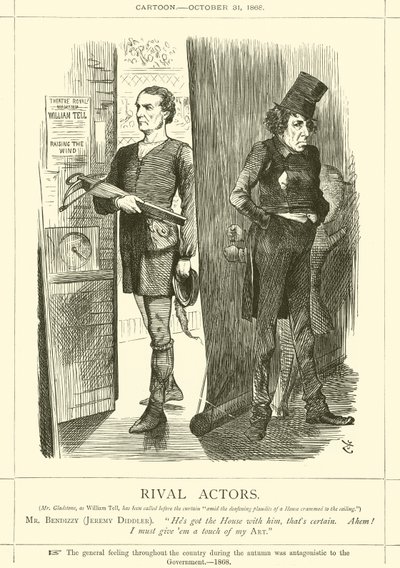 Rivalerande skådespelare av after John Tenniel