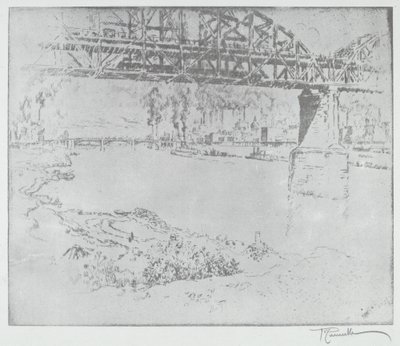 The City Bridge, St. Louis [nederst] av after Joseph Pennell