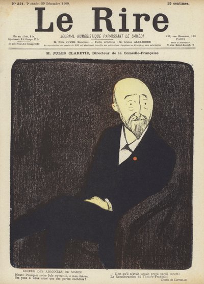 Jules Claretie, chef för La Comedie-Francaise, Illustration för Le Rire av after Leonetto Cappiello