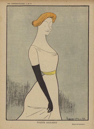 Yvette Guilbert, Illustration för Le Rire av after Leonetto Cappiello