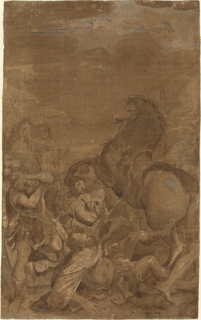 Sankt Paulus omvändelse av after Lodovico Carracci