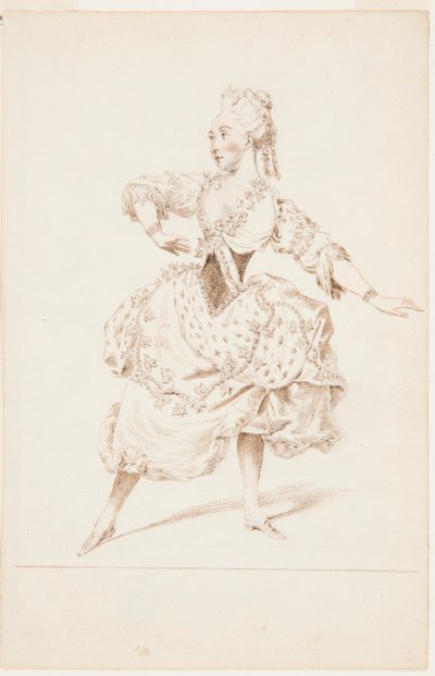 En balettdansös, Mademoiselle Marie Allard av after Louis Carrogis, called Carmontelle