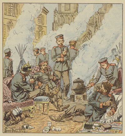 Efter slaget i Orleans, tyskarna på gatorna i staden av after Louis Charles Bombled