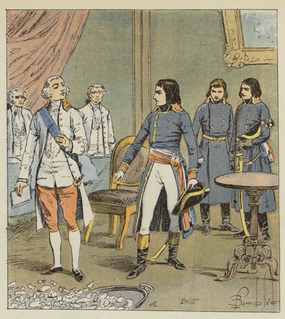 Bonaparte och greven av Cobentzel av after Louis Charles Bombled