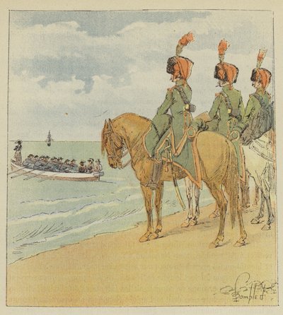 Bonaparte lämnar Egypten av after Louis Charles Bombled
