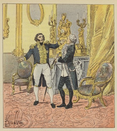 Det räcker! utbrast Decres och lade handen över hans mun. av after Louis Charles Bombled