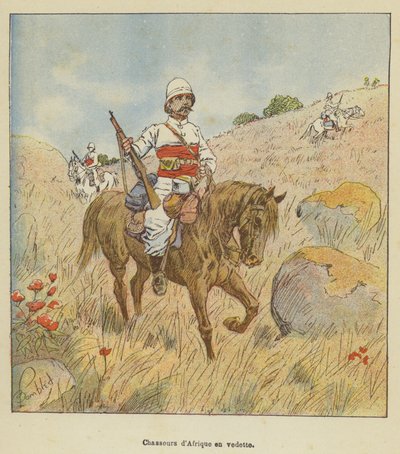 presenterade jägare i afrika av after Louis Charles Bombled