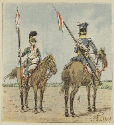 Lätta hästar, franska lanseringar, polare av after Louis Charles Bombled