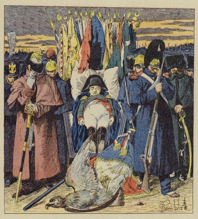 Fem maj 1821 av after Louis Charles Bombled