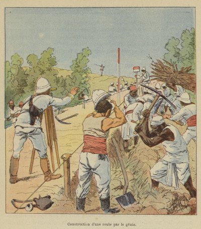 Byggande av en väg av geni av after Louis Charles Bombled