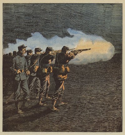 En hjälpande hand från kapten Chabrillat i Santilly av after Louis Charles Bombled