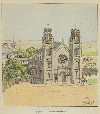 Jesuitkyrkan i Tananarive av after Louis Charles Bombled