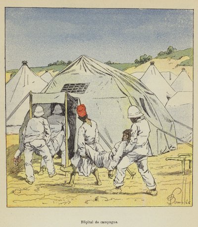 fältsjukhus av after Louis Charles Bombled