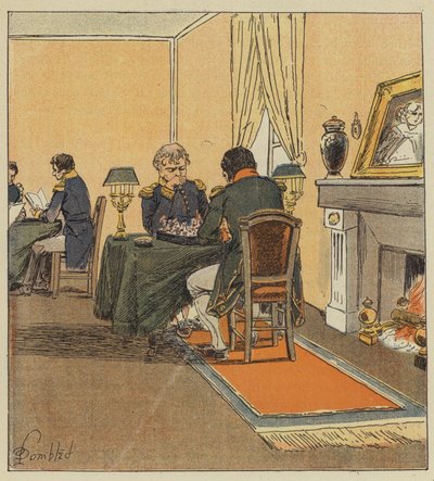 Kejsaren spelar schack med stormarskalken av after Louis Charles Bombled