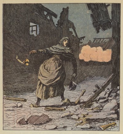 Änkan Perrochon dör i Freteval av after Louis Charles Bombled