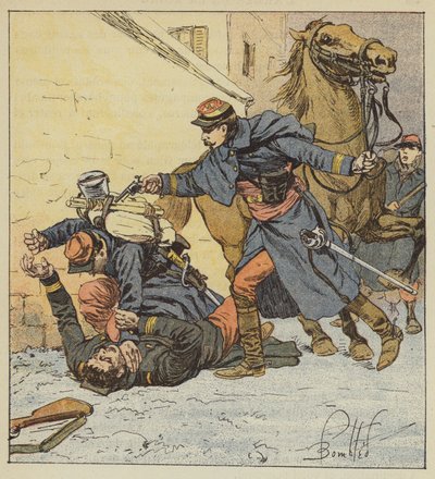 Överste Choppin-Merey dödar en oregerlig soldat av after Louis Charles Bombled