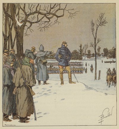 General Chanzy går på frontpositionerna den 11 januari innan striden av after Louis Charles Bombled
