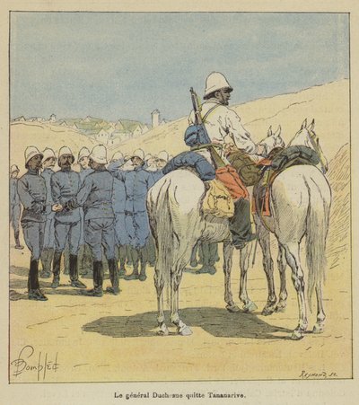 General Duchesne lämnar Tananarive av after Louis Charles Bombled
