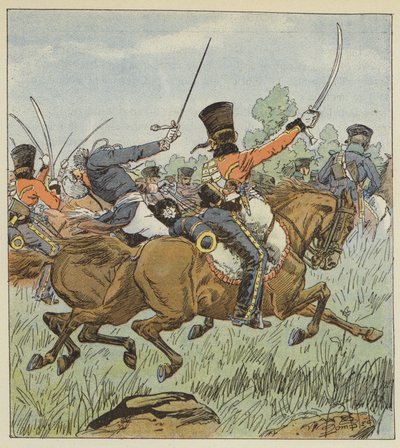 Prins Louis dödades några ögonblick före slaget vid Jena av after Louis Charles Bombled