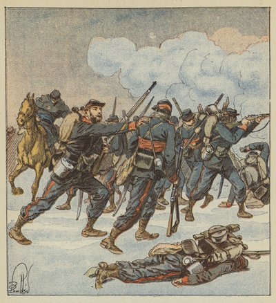 Sergeant Ramus, från Isere-mobilerna, i strid den 7 december av after Louis Charles Bombled