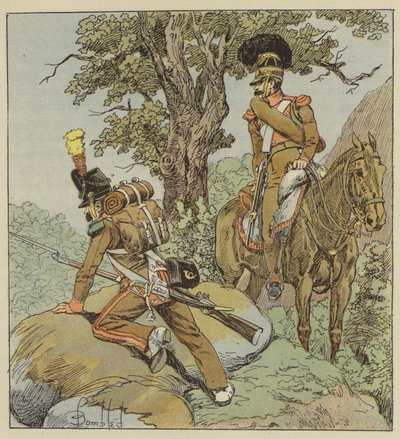 Portugisisk legion, infanteri, jägare, kavalleri, beridna jägare av after Louis Charles Bombled