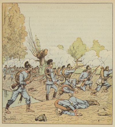 Tyskarna attackerar parken Dames-Blanches av after Louis Charles Bombled