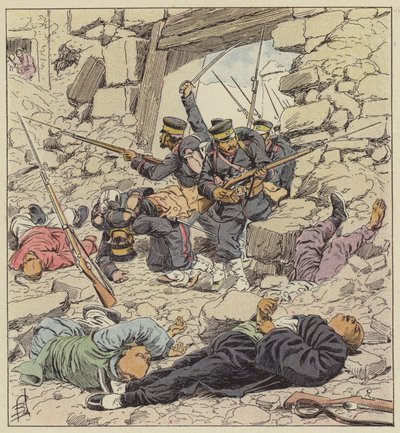Japanerna går in i Peking. av after Louis Charles Bombled