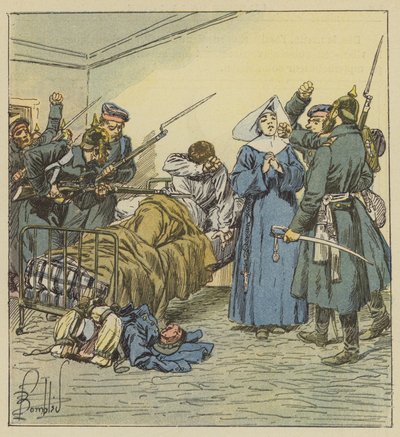 Preussarna vid Boulevard Negrier ambulans av after Louis Charles Bombled