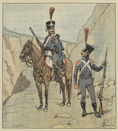 Provinserna som gränsar till turkarna hade kroatiska regementen av after Louis Charles Bombled