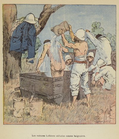 Lefebvre bilar som används som badkar av after Louis Charles Bombled