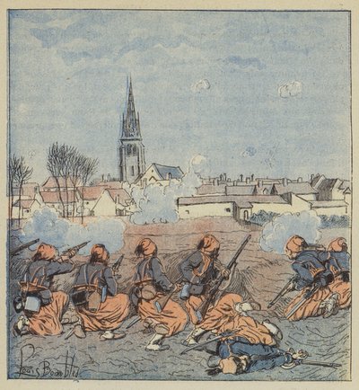 Zouaverna attackerar Beaune-la-Rolande av after Louis Charles Bombled